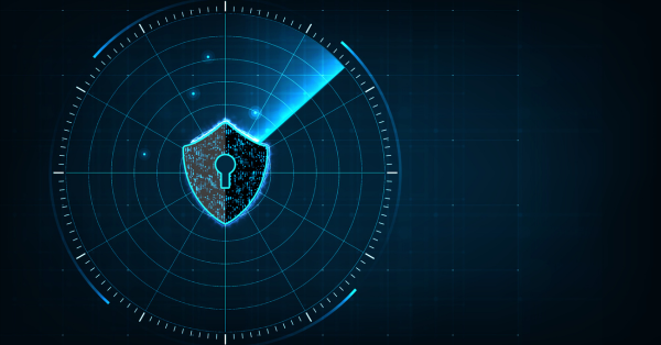 a lock with keyhole on top of a radar image