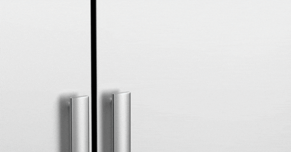 gif of a refrigerator opening to show it is empty inside